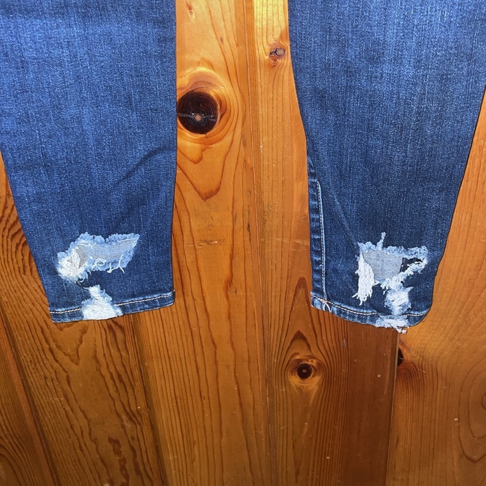 American Eagle outfitters super stretch X jeans high rise jeggings 8 distressed - Picture 6 of 9